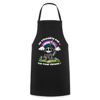 Sarcastique - Tablier de cuisine - noir - Devant - AI Model Male 185 dark (185cm)