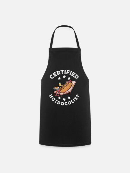 Cool hot dog design for men, women, boys, - Cooking Apron - black