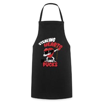 Stealing hearts like Pucks Funny Kids Boys - Cooking Apron - black - Front - AI Model Male 185 dark (185cm)