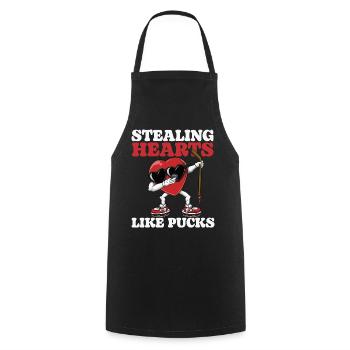 Stealing hearts like Pucks Funny Kids Boys - Cooking Apron - black - Front - AI Model Male 185 dark (185cm)