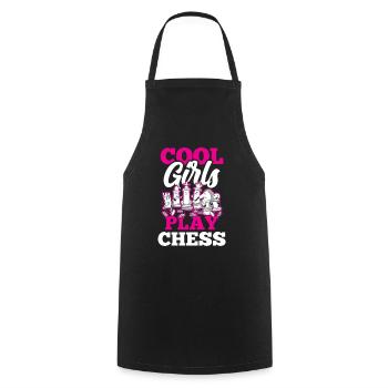 Coole Mädchen Spielen Schach Schachspieler - Kochschürze - Schwarz - Vorne - AI Model Male 185 dark (185cm)