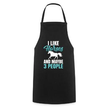 I like horses and maybe 3 people horse - Cooking Apron - black - Front - AI Model Male 185 dark (185cm)
