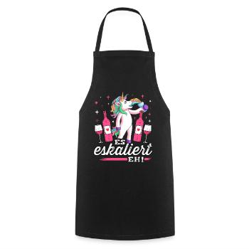 Es eskaliert eh T-Shirt Malle Party Outfit Damen - Kochschürze - Schwarz - Vorne - AI Model Male 185 dark (185cm)