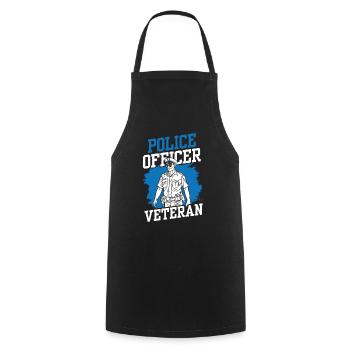 Police Officer Veteran Police Policeman Pension - Cooking Apron - black - Front - AI Model Male 185 dark (185cm)