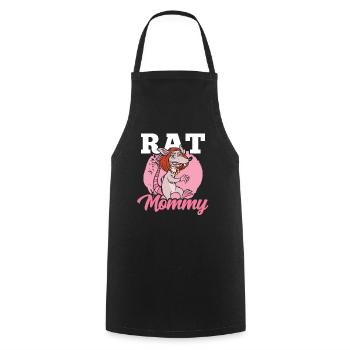 Rattenmama Ratte Mama Mädchen Tier Ratten Süß - Kochschürze - Schwarz - Vorne - AI Model Male 185 dark (185cm)