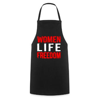 Women life freedom - Kochschürze - Schwarz - Vorne - AI Model Male 185 dark (185cm)