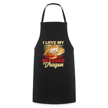 I love my bearded dragon animal bearded dragon - Cooking Apron - black - Front - AI Model Male 185 dark (185cm)