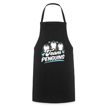 Team Pinguine Liebhaber Süß Pinguin Tier - Kochschürze - Schwarz - Vorne - AI Model Male 185 dark (185cm)
