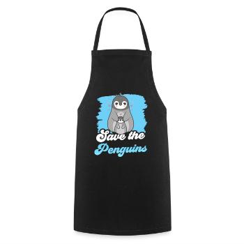 Rettet Die Pinguine Pinguin Süß Liebhaber Tier - Kochschürze - Schwarz - Vorne - AI Model Male 185 dark (185cm)