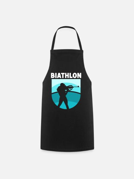 Biathlon Biathlons Biathletin Sport Biathlet - Kochschürze - Schwarz