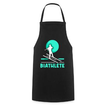 Biathlete Biathlete Biathlon Sport Biathlons - Cooking Apron - black - Front - AI Model Male 185 dark (185cm)