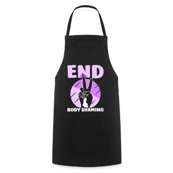 End Body Shaming Stop Bodyshaming Annoy - Cooking Apron - black - Front - AI Model Male 185 dark (185cm)