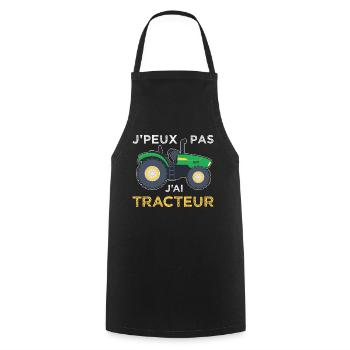 I Can't I Have A Tractor Farm Farmer - Cooking Apron - black - Front - AI Model Male 185 dark (185cm)