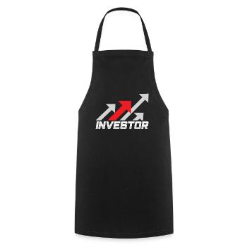 Investors Investor Financier Invest Invest - Cooking Apron - black - Front - AI Model Male 185 dark (185cm)