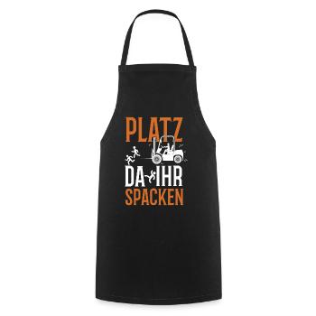 Funny Forklift Driver Quotes Operator Truck - Cooking Apron - black - Front - AI Model Male 185 dark (185cm)