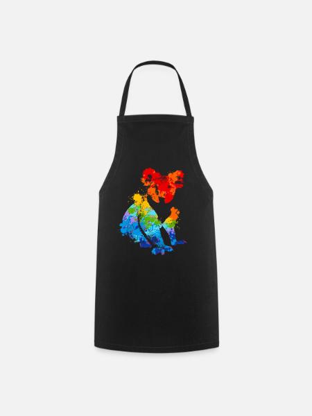 Splash de couleur Koala Colorful Koala - Tablier de cuisine - noir