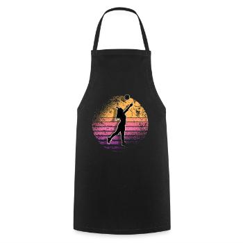 Volleyball - Cooking Apron - black - Front - AI Model Male 185 dark (185cm)