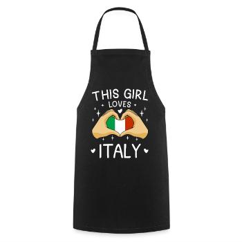 Italien Fahne Herz Urlaub Italienische Fahne - Kochschürze - Schwarz - Vorne - AI Model Male 185 dark (185cm)