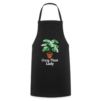Crazy Plant Lady - Cooking Apron - black - Front - AI Model Male 185 dark (185cm)