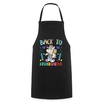 Retour à la maternelle Humour Enfants Doux dictons - Tablier de cuisine - noir - Devant - AI Model Male 185 dark (185cm)