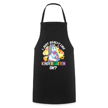 I just like the kindergarten very cute children - Cooking Apron - black - Front - AI Model Male 185 dark (185cm)