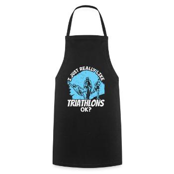 Ich Mag Triathlons Einfach Sehr Triathlon Sport - Kochschürze - Schwarz - Vorne - AI Model Male 185 dark (185cm)