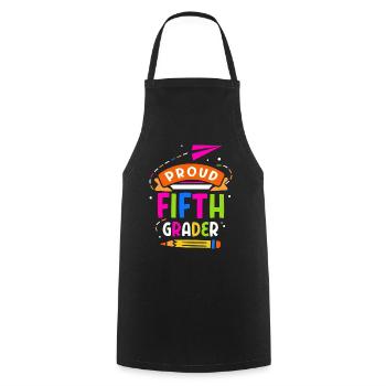 Proud fifth grader, fifth grade, 5th grade - Cooking Apron - black - Front - AI Model Male 185 dark (185cm)