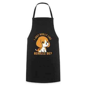 J’aime juste les beagles très ok chiot chien beagle - Tablier de cuisine - noir - Devant - AI Model Male 185 dark (185cm)