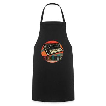 Modular Keyboard Audio Music Synthesizer - Cooking Apron - black - Front - AI Model Male 185 dark (185cm)