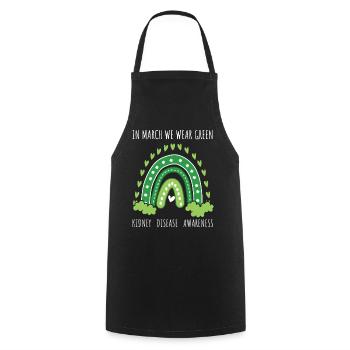 Rainbow March Wear Green Kidney Disease Awareness - Cooking Apron - black - Front - AI Model Male 185 dark (185cm)
