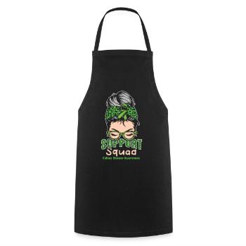 Support Squad Green Kidney Disease Awareness Month - Cooking Apron - black - Front - AI Model Male 185 dark (185cm)