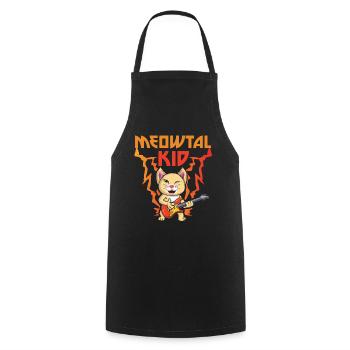 Heavy Meow Metal Kid Music Lover Guitar Cat - Kochschürze - Schwarz - Vorne - AI Model Male 185 dark (185cm)