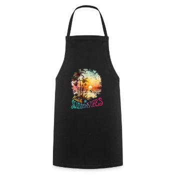 Beach Summer Vibes Surfer Geschenk - Kochschürze - Schwarz - Vorne - AI Model Male 185 dark (185cm)