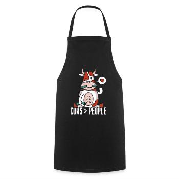 Cows > people Cow Dairy cow Farm Animals - Cooking Apron - black - Front - AI Model Male 185 dark (185cm)