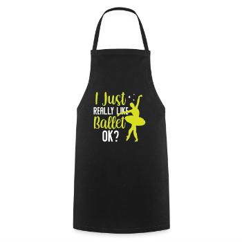 J’aime beaucoup le ballet danseuse ballerine - Tablier de cuisine - noir - Devant - AI Model Male 185 dark (185cm)