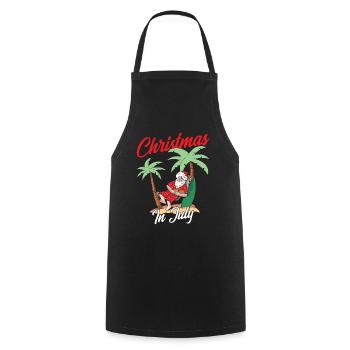 Weihnachten im Juli Noël en juillet Père Noël Humour - Tablier de cuisine - noir - Devant - AI Model Male 185 dark (185cm)
