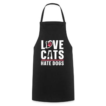 Love Cats Hate Dogs Cat Lovers Pet - Cooking Apron - black - Front - AI Model Male 185 dark (185cm)