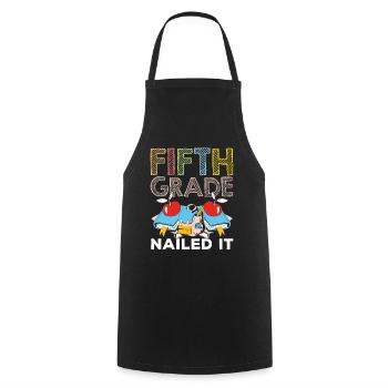 5 Class Completed School Fifth Grader Fifth - Cooking Apron - black - Front - AI Model Male 185 dark (185cm)