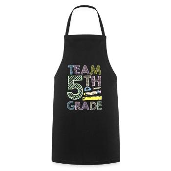 Team 5 Grade Fifth Fifth Grader School - Cooking Apron - black - Front - AI Model Male 185 dark (185cm)