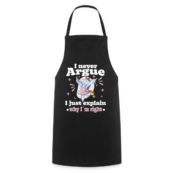 I'm not arguing, I'm just explaining why - Cooking Apron - black - Front - AI Model Male 185 dark (185cm)