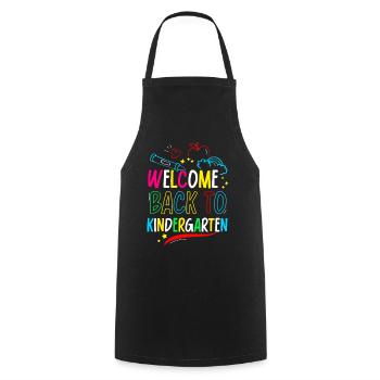 Bienvenue à la maternelle Sweet Children Humour - Tablier de cuisine - noir - Devant - AI Model Male 185 dark (185cm)