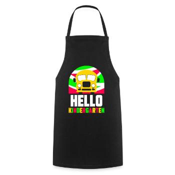 Hello Kindergarten Sayings Sweet Children Humor - Cooking Apron - black - Front - AI Model Male 185 dark (185cm)