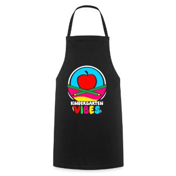 Kindergarten Vibes Mignons Enfants Humour Dictons - Tablier de cuisine - noir - Devant - AI Model Male 185 dark (185cm)