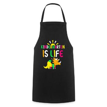 Kindergarten Is Life Cute Sayings Kids Humor - Cooking Apron - black - Front - AI Model Male 185 dark (185cm)