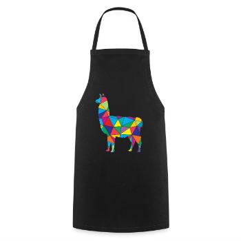 Lama poly bas Lama Géométrie Polygone Lama - Tablier de cuisine - noir - Devant - AI Model Male 185 dark (185cm)