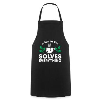 Teetrinker Geschenk Tasse Tee Liebhaber - Kochschürze - Schwarz - Vorne - AI Model Male 185 dark (185cm)