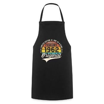Original vintage 1962 Vintage 61st birthday man - Cooking Apron - black - Front - AI Model Male 185 dark (185cm)