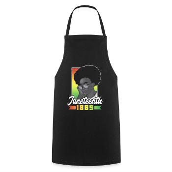 Juneteenth 1865 African American Black Africa - Cooking Apron - black - Front - AI Model Male 185 dark (185cm)