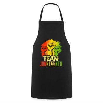 Équipe Juneteenth Black African American 1865 - Tablier de cuisine - noir - Devant - AI Model Male 185 dark (185cm)
