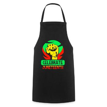 Célèbre le Juneteenth 1865 afro-américain noir - Tablier de cuisine - noir - Devant - AI Model Male 185 dark (185cm)